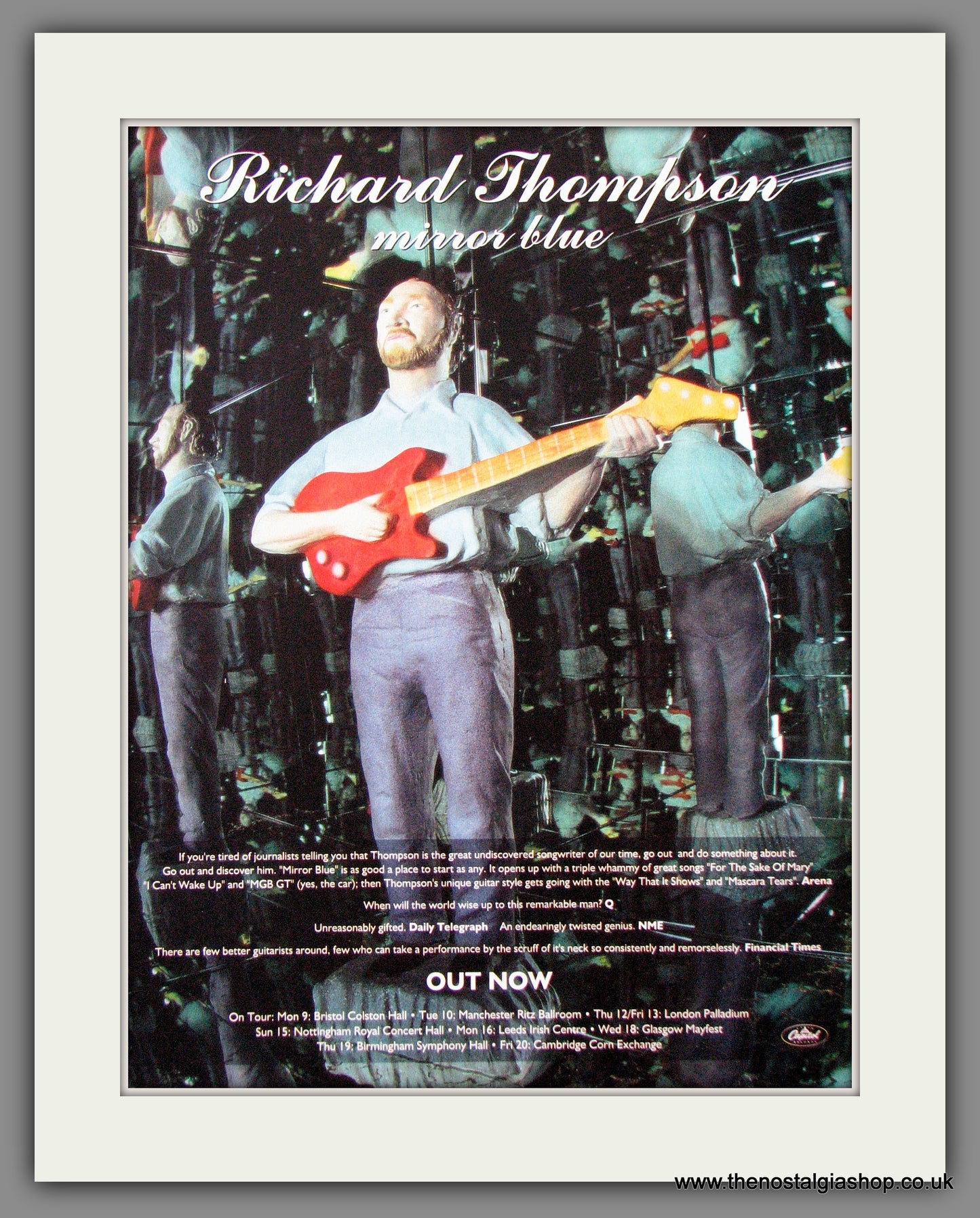 Richard Thompson. Mirror Blue. 1994 Original Advert (ref AD53820)