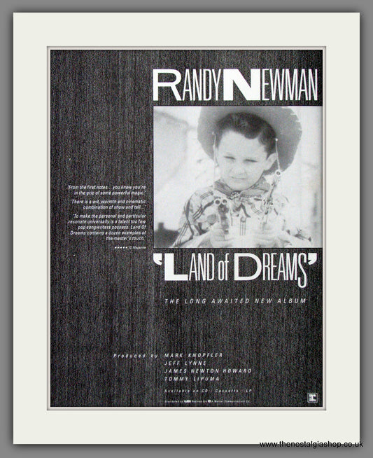 Randy Newman. Land Of Dreams. 1988 Original Advert (ref AD53821)