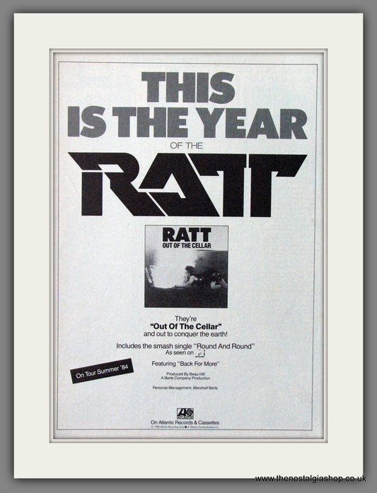Ratt, Out Of The Cellar. 1984 Original Advert (ref AD54435)