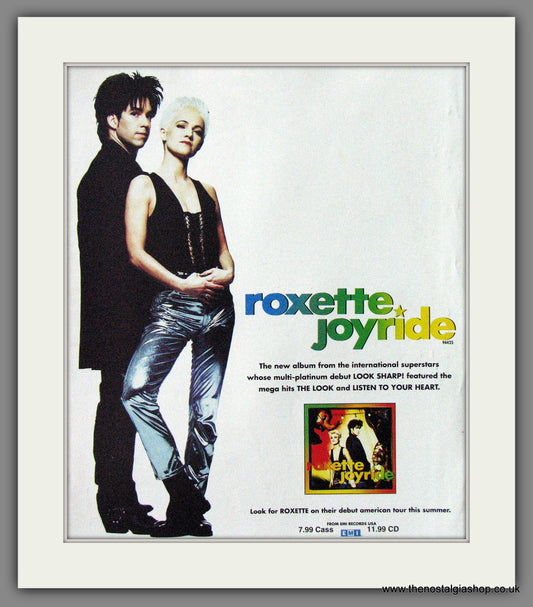 Roxette, Joyride. 1991 Original Advert (ref AD54516)