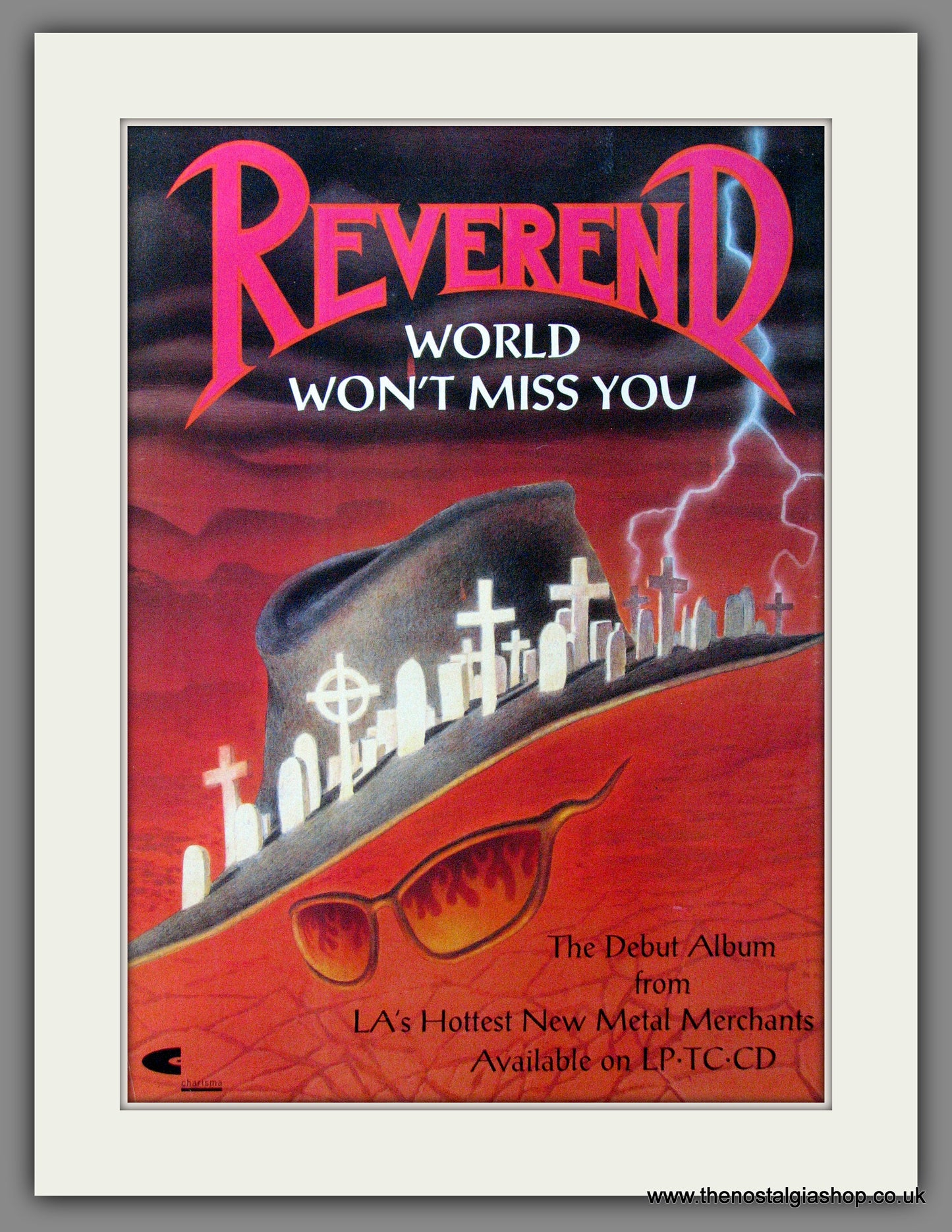 Reverend, World Won't Miss You. 1990 Original Advert (ref AD54560)