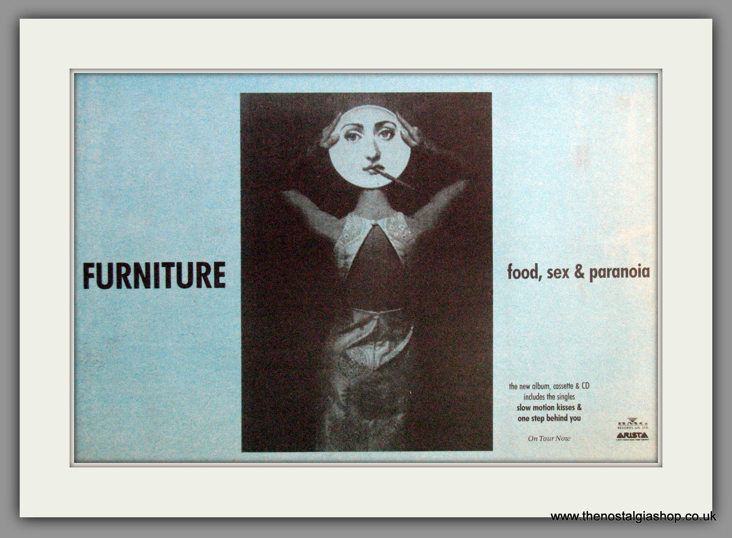 Furniture, Food, Sex & Paranoia. 1990 Original Advert (ref AD53244)