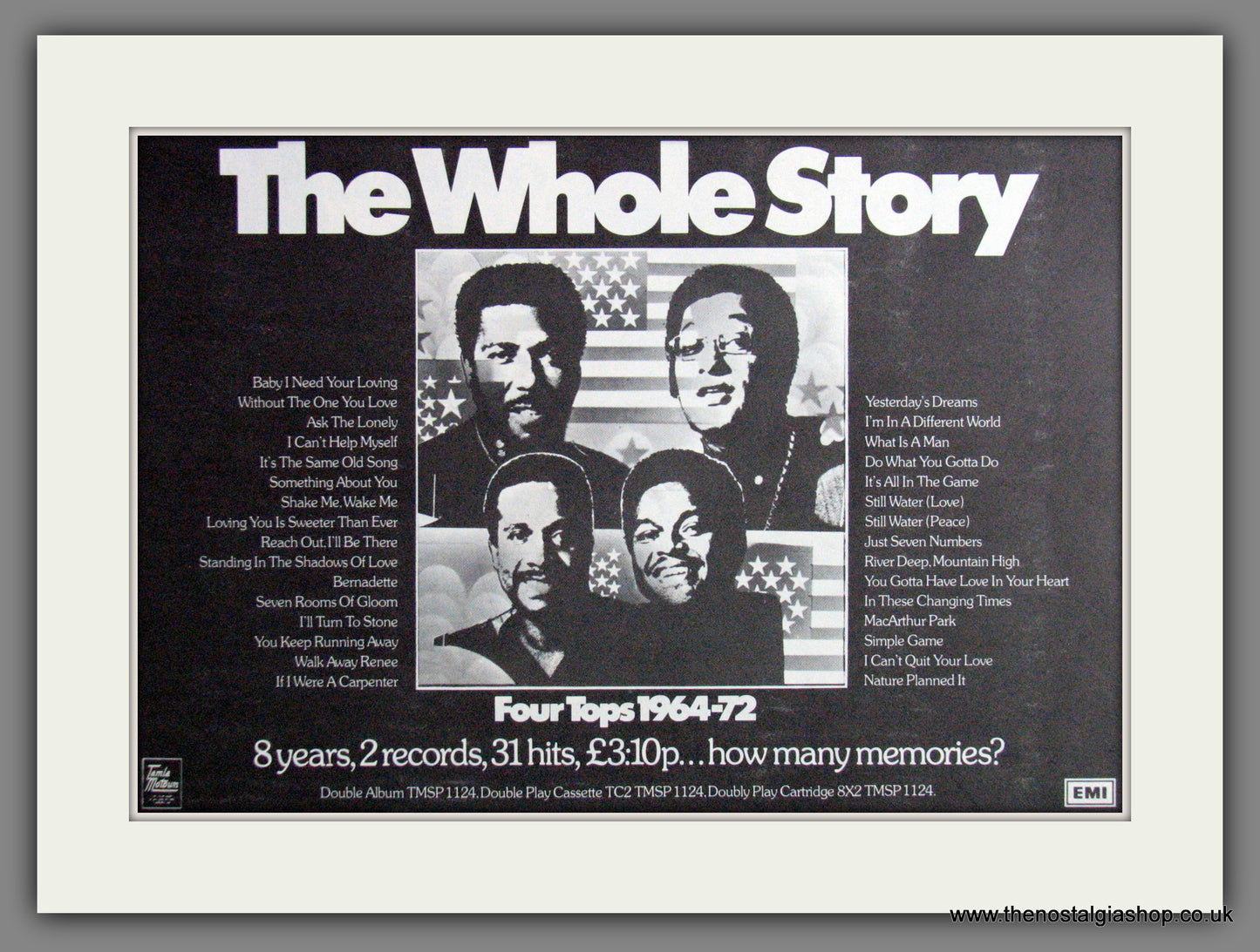 Four Tops, The Whole Story. 1973 Original Advert (ref AD53252)
