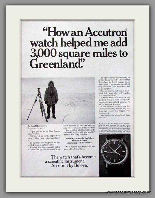 Bulova Accutron Watch. Original Advert 1970 (ref AD52959)