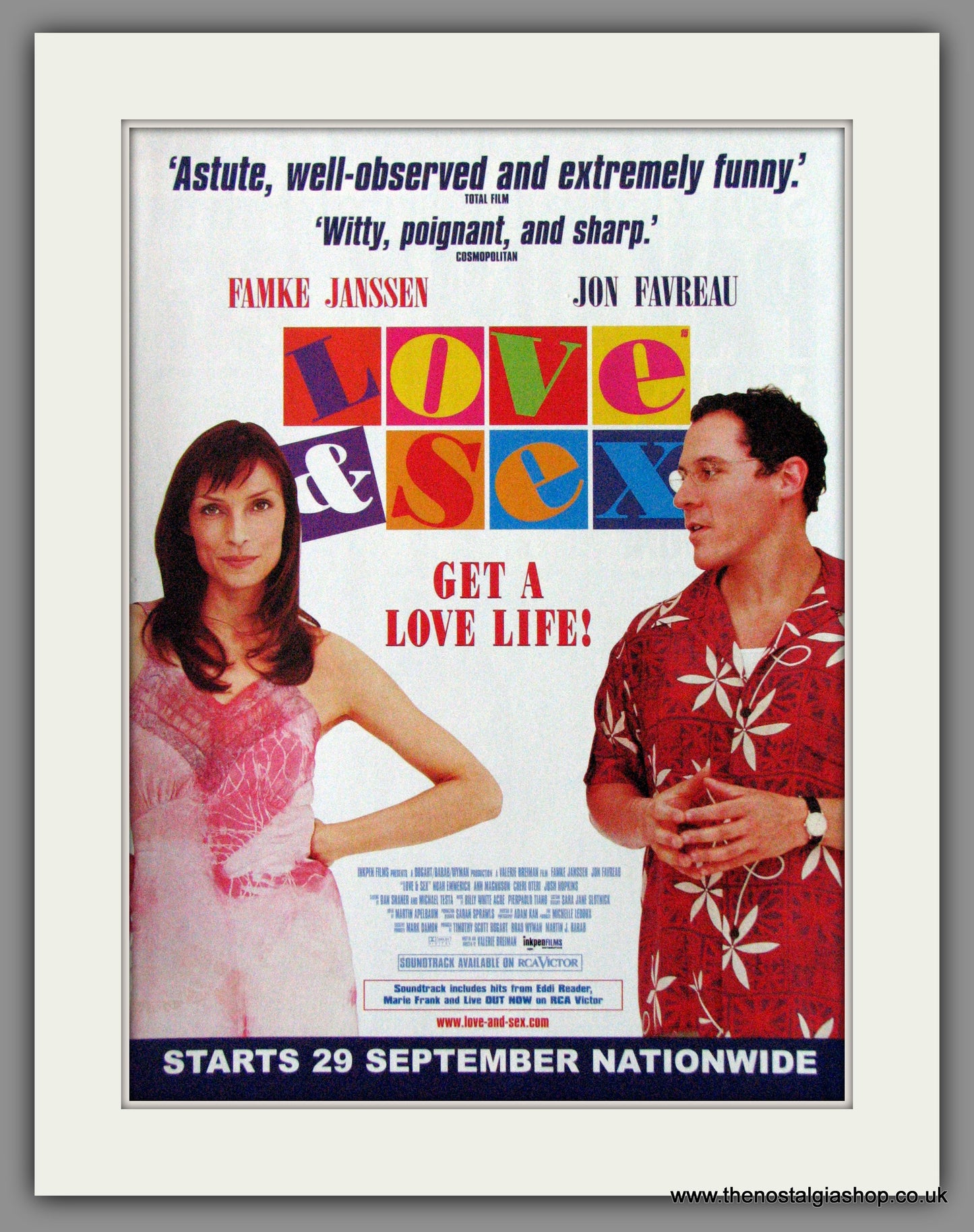 Love & Sex. Famke Janssen. Original Advert 2000 (ref AD53627)