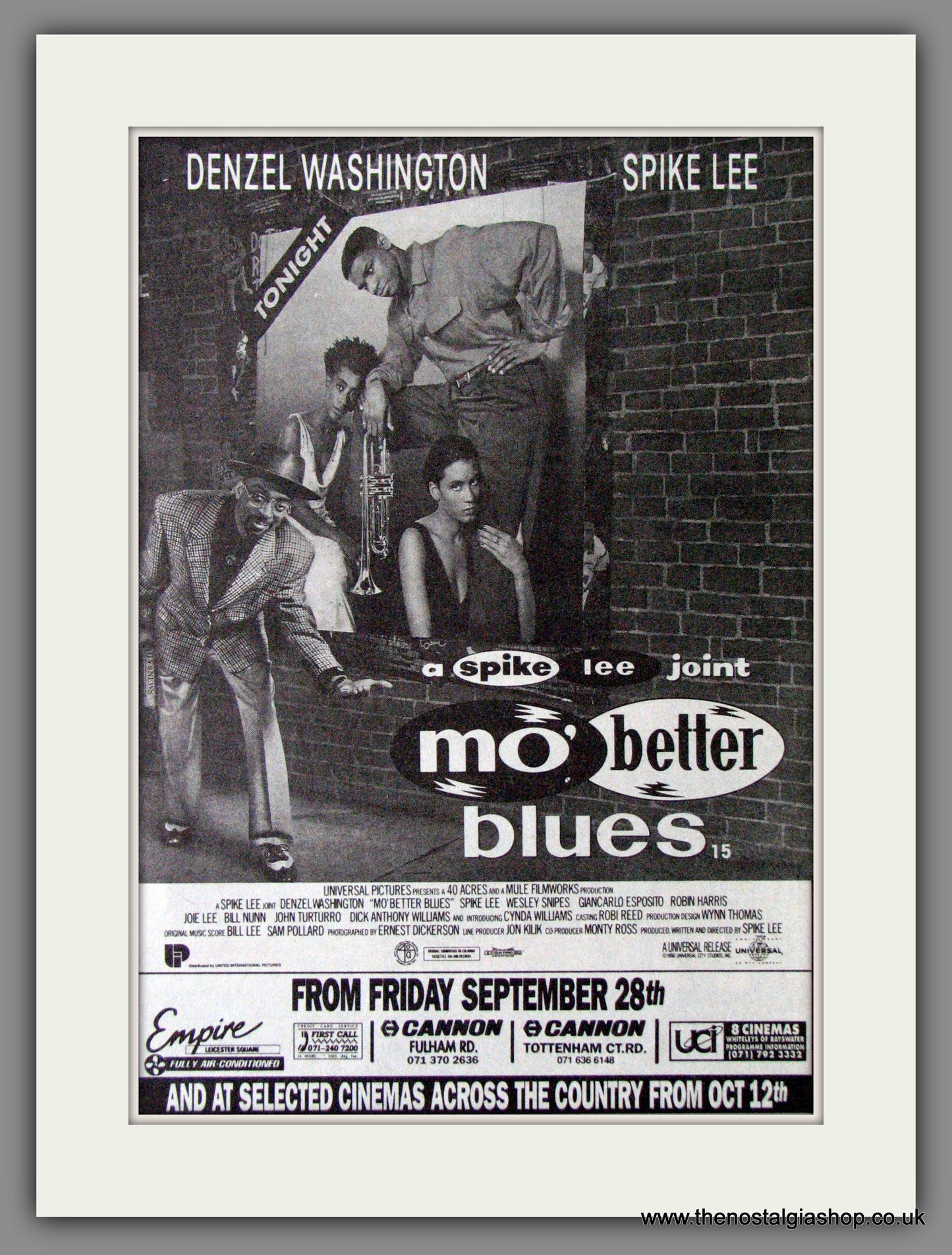 Mo Better Blues. Denzel Washington. Original Advert 1990 (ref AD53746)