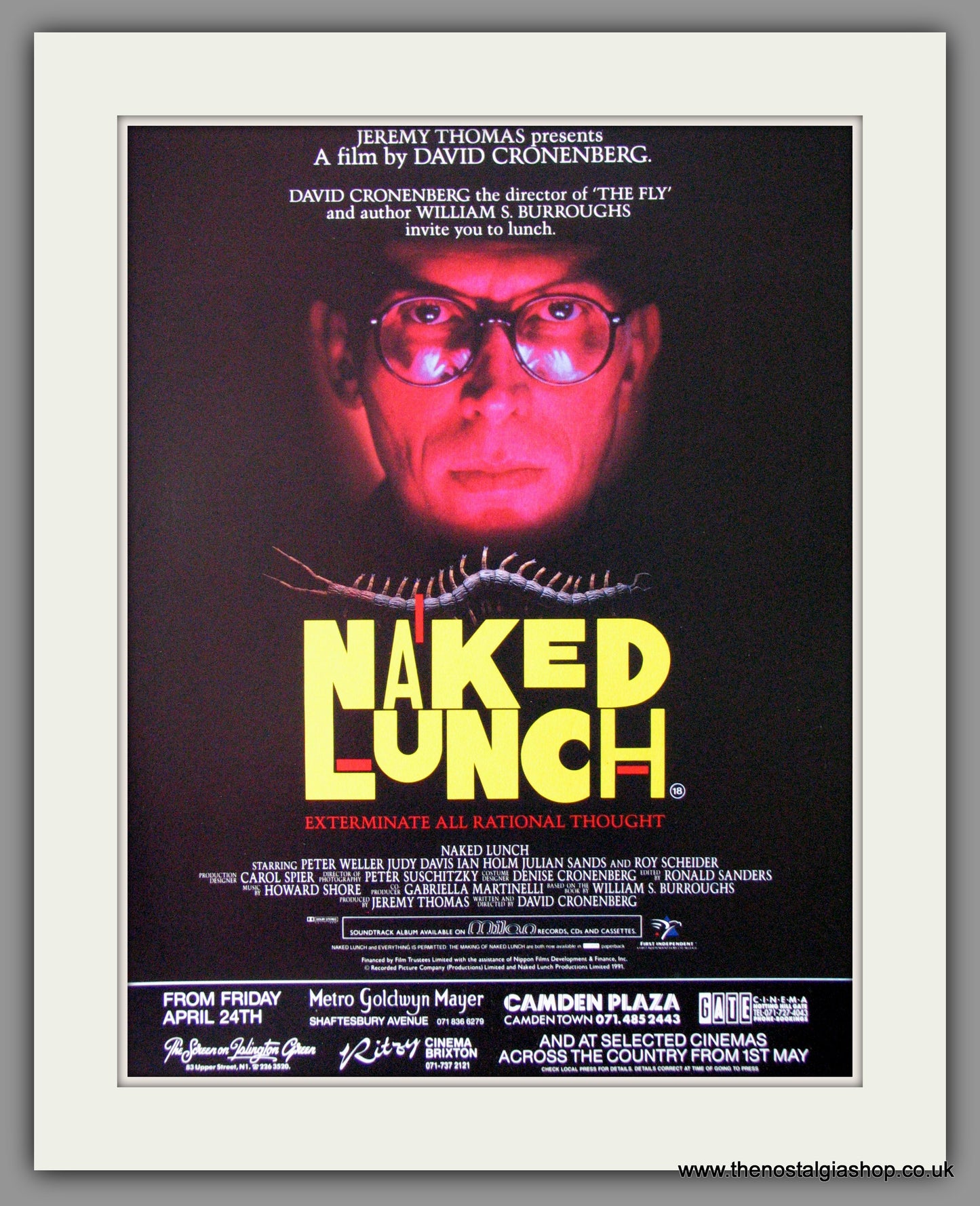Naked Lunch. Peter Weller. Original Advert 1992 (ref AD53755)