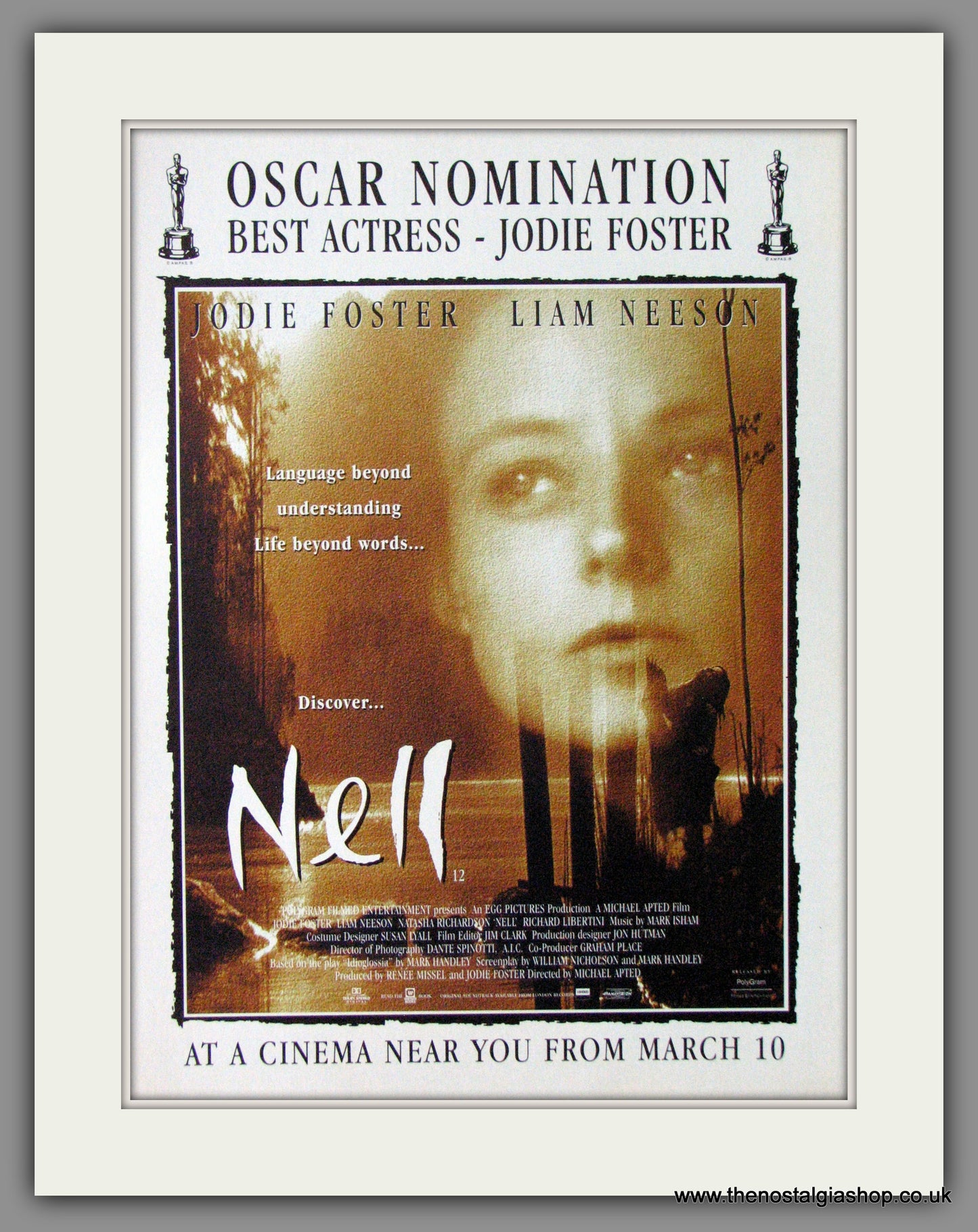 Nell, Jodie Foster. 1995 Original Advert (ref AD53761)