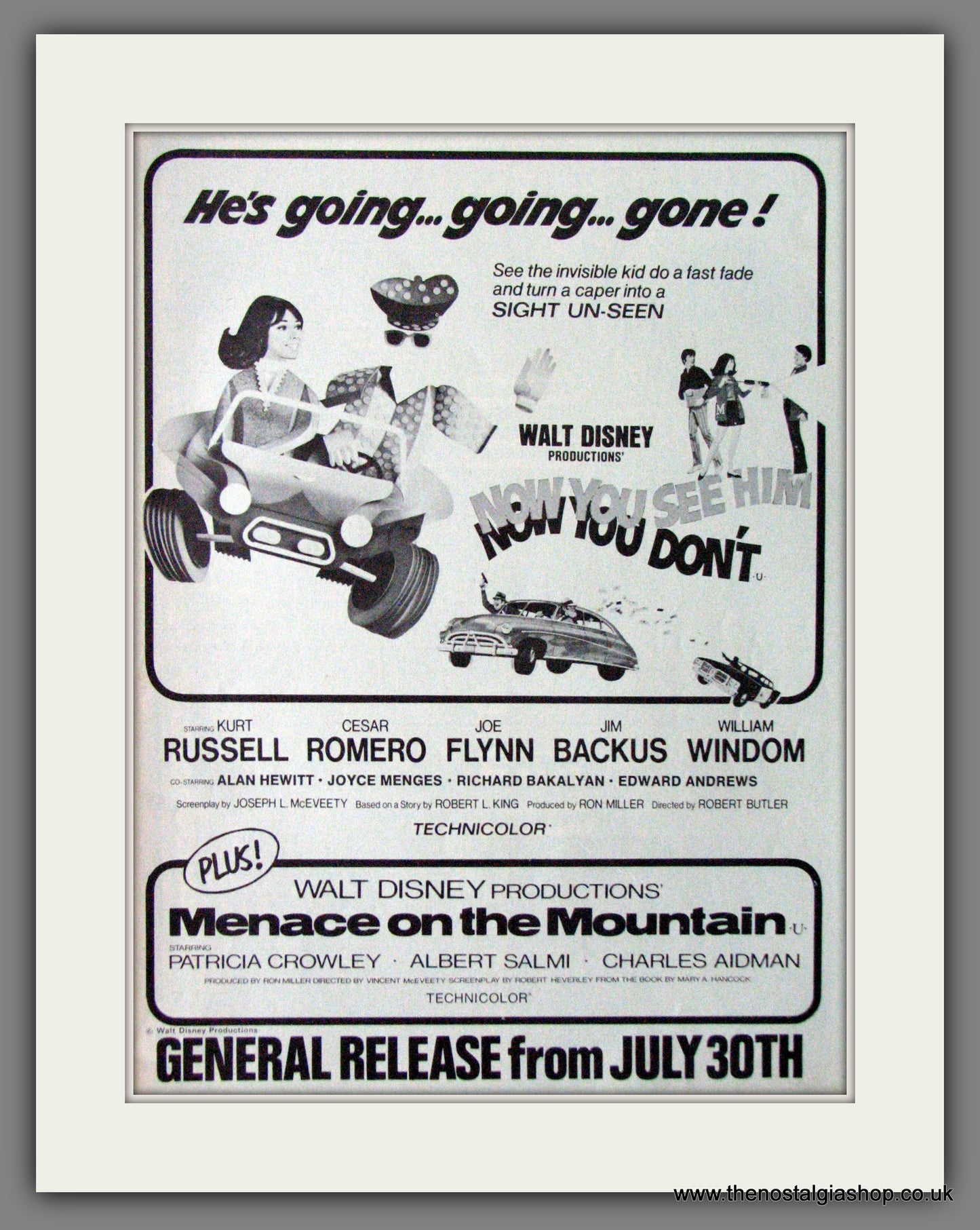 Now You See Him Now You Don't, Walt Disney. 1972 Original Advert (ref AD53764)