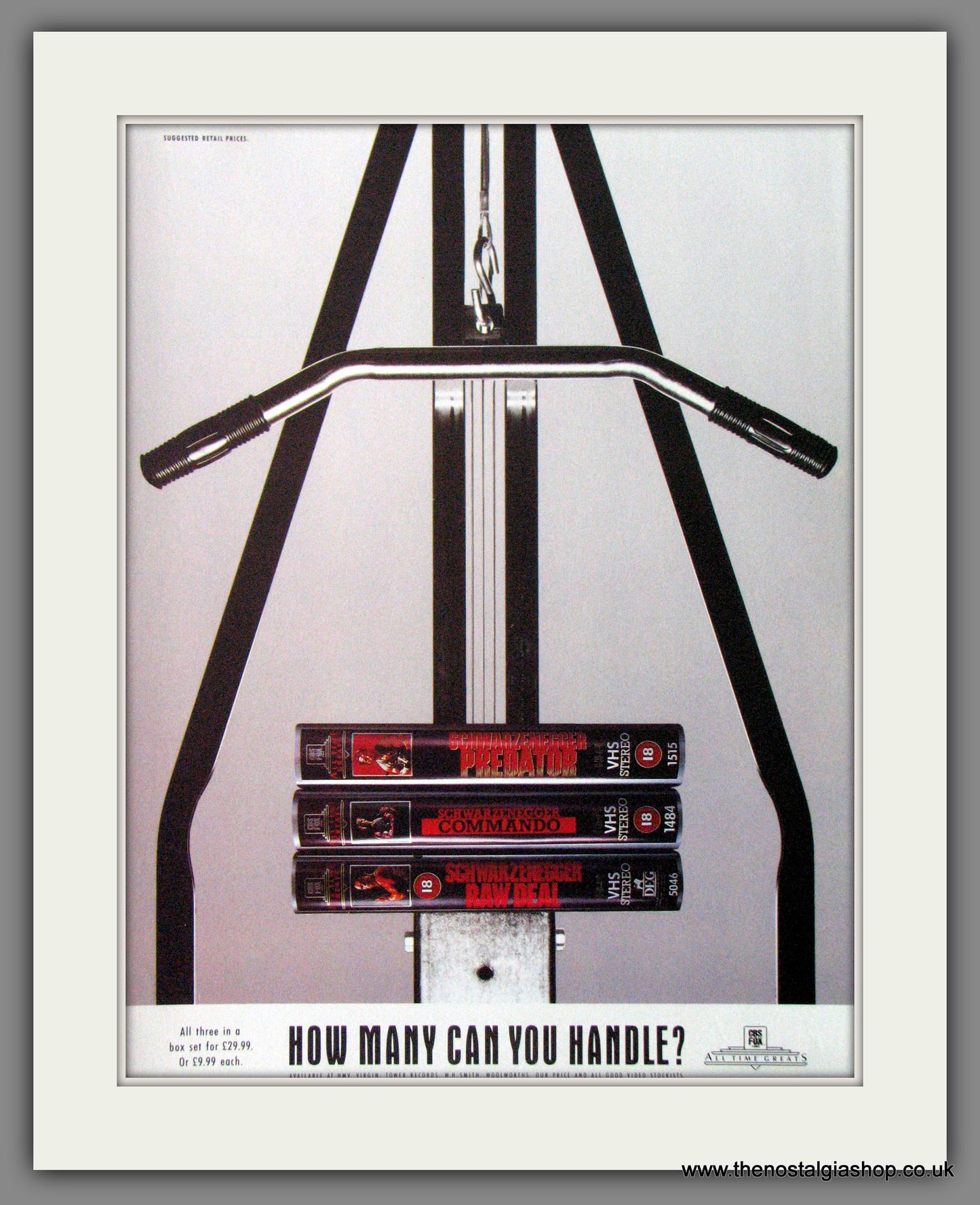 Predator, Commando, Raw Deal. 1989 Original Advert (ref AD54264)