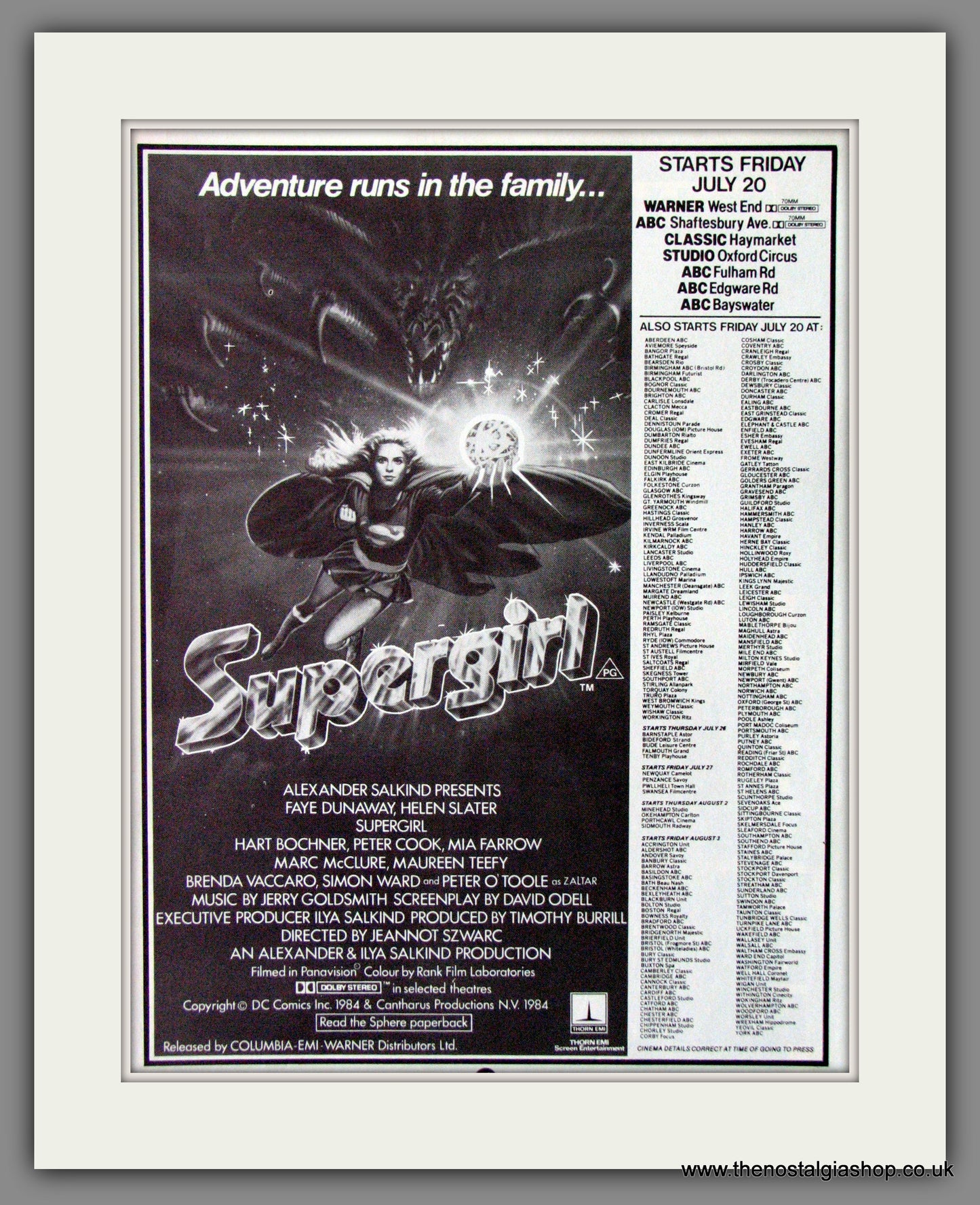 Supergirl. 1984 Original Advert (ref AD54266)