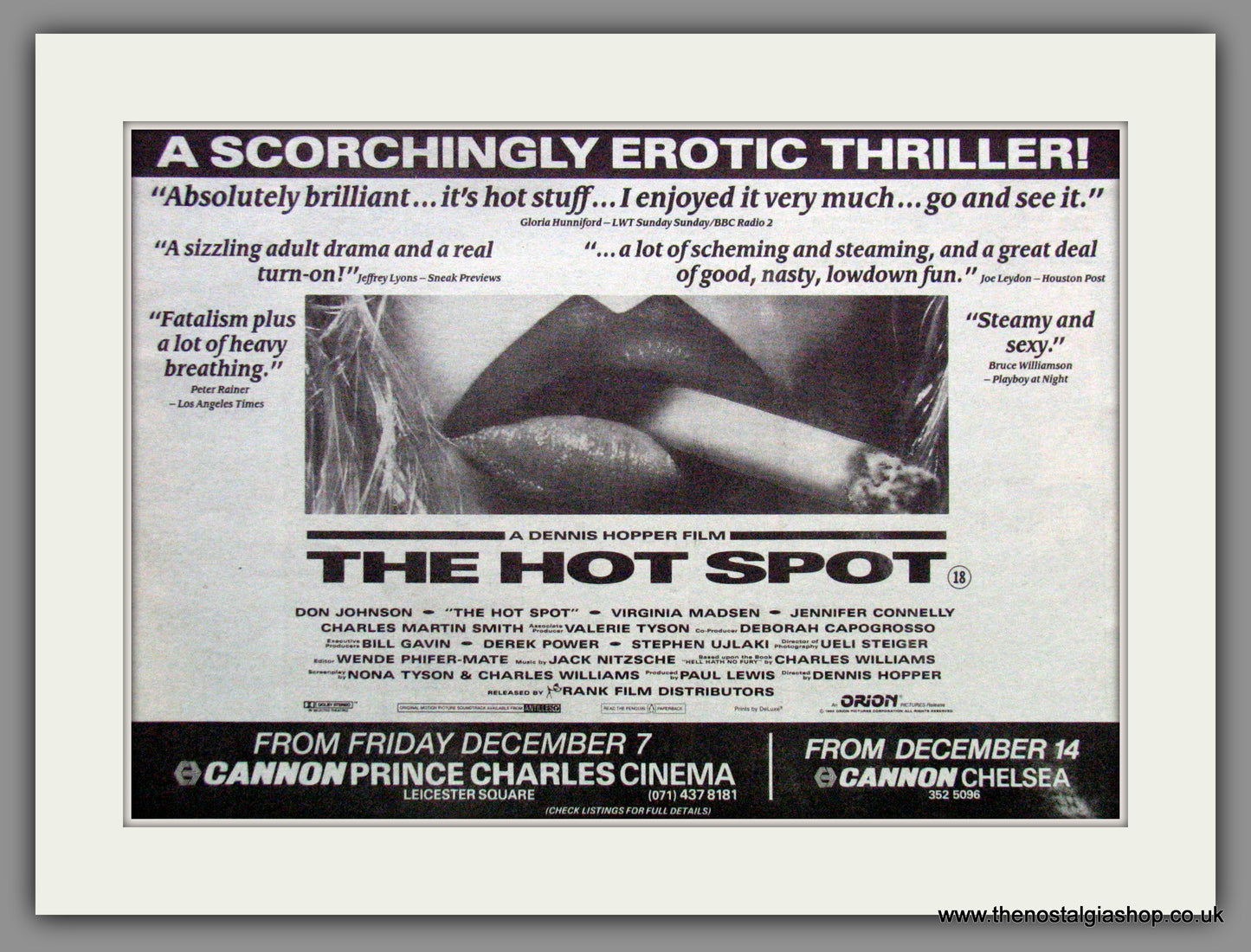 The Hot Spot. 1990 Original Advert (ref AD54308)