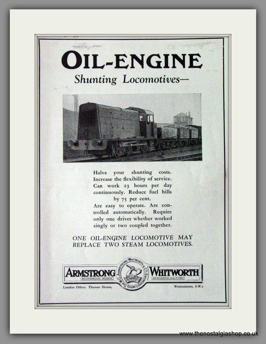 Armstrong Whitworth & Co. Oil Engine Traction. Shunter. Original Advert 1932 (ref AD53217)