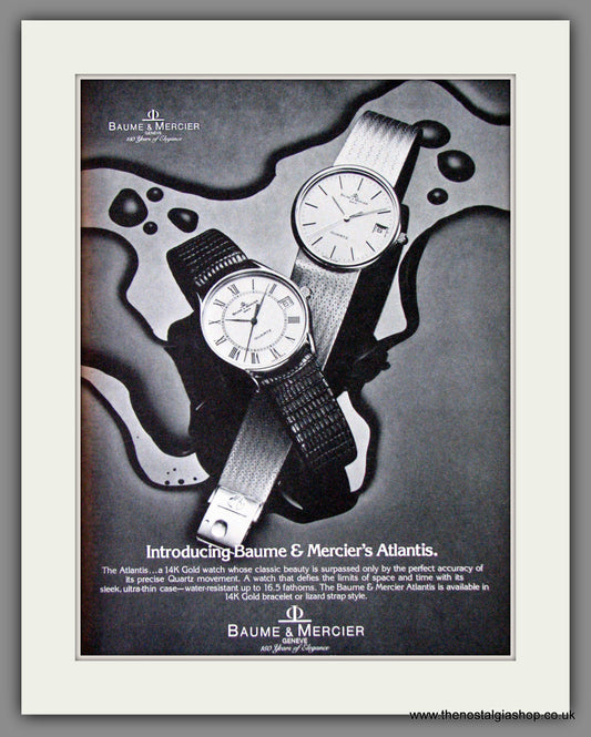 Baume & Mercier Atlantis Watch. Original Advert 1981 (ref AD53386)