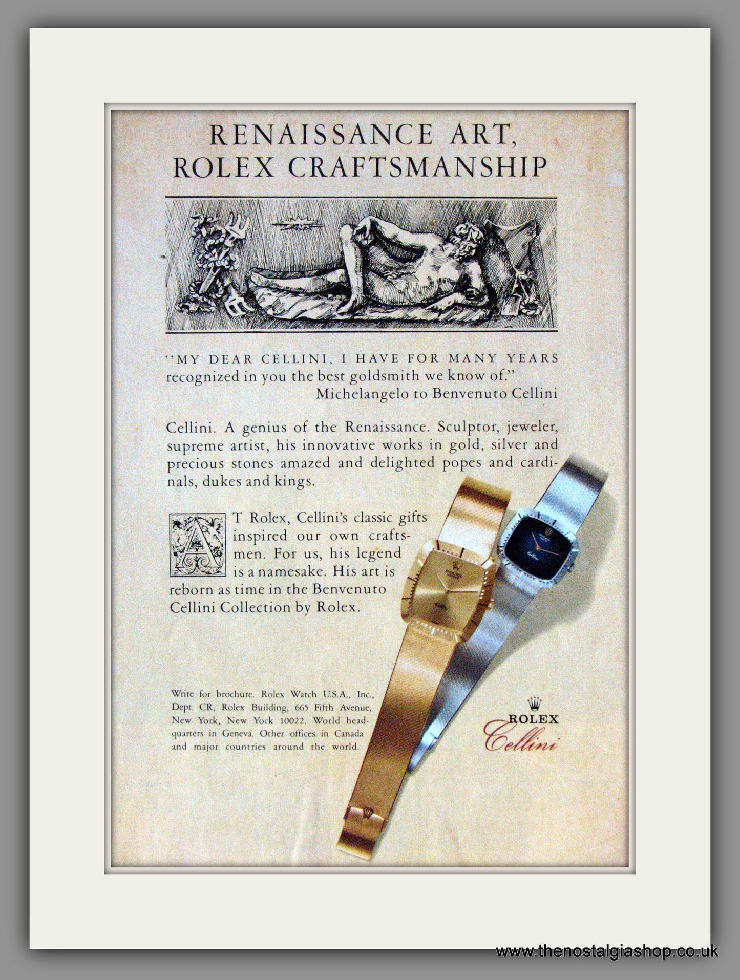 Rolex Cellini Watch. Original Advert 1981 (ref AD53399)