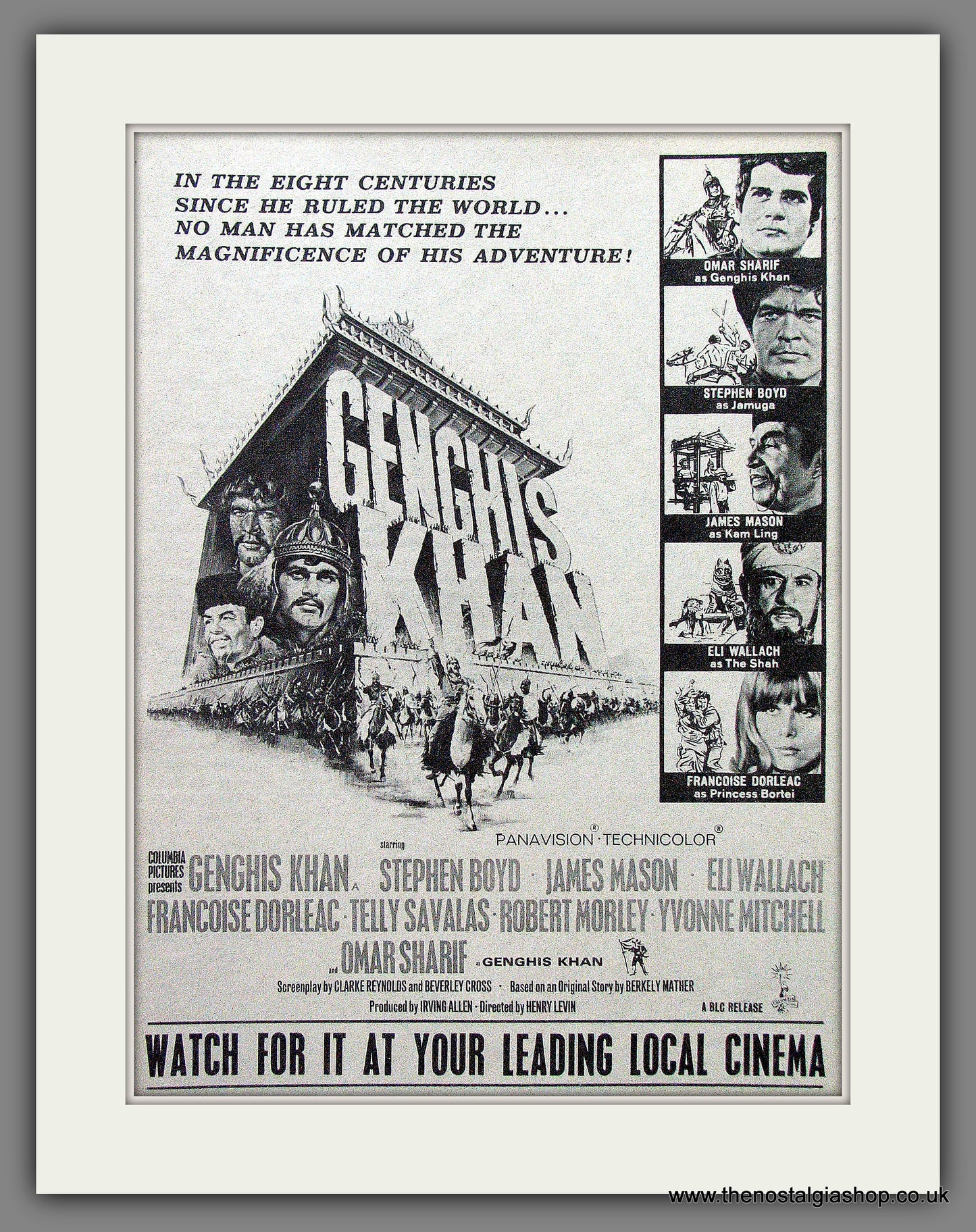 Genghis Khan. Omar Sharif. Original Advert 1965 (ref AD53528)