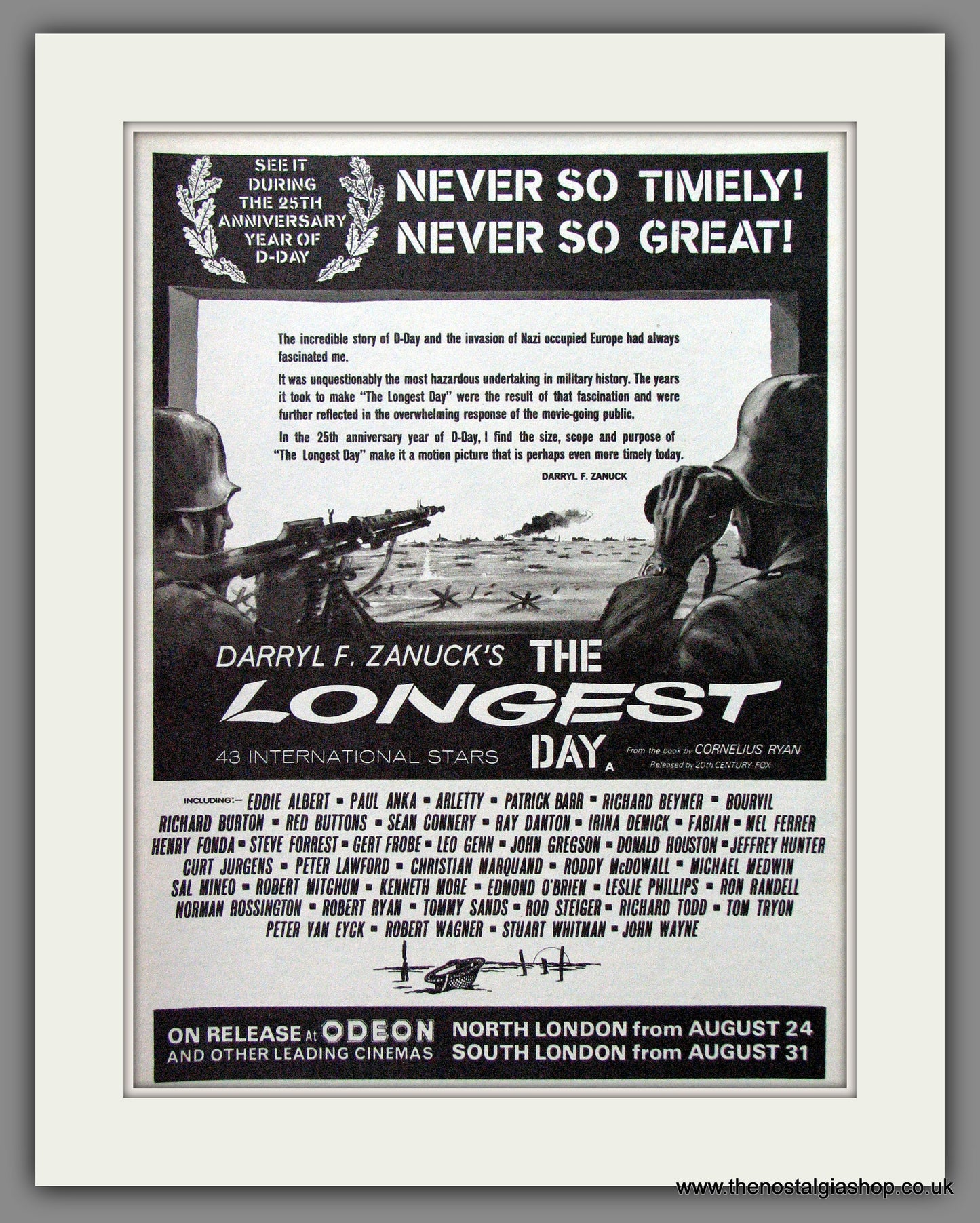 Longest Day (The). Original Advert 1969 (ref AD53532)