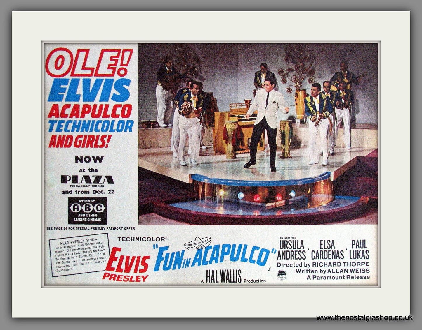 Elvis Presley. Fun In Acapulco. Original Advert 1964 (ref AD53539)