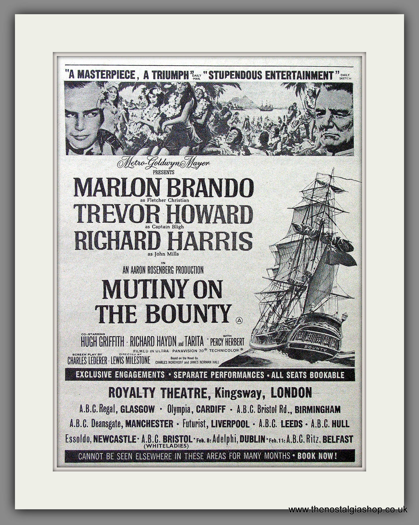 Mutiny On The Bounty. Marlon Brando. Original Advert 1963 (ref AD53571)