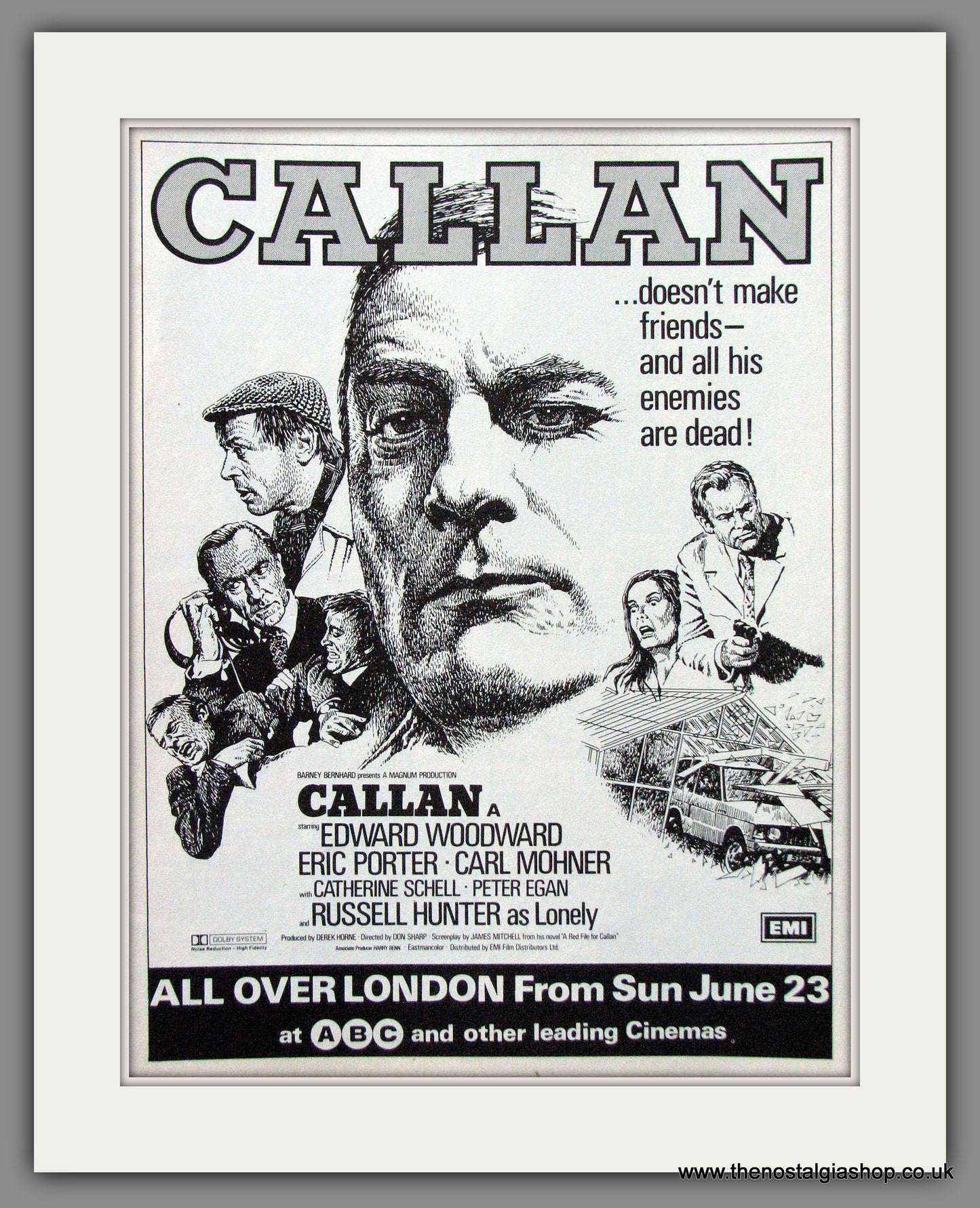 Callan. Edward Woodward. Original Advert 1974 (ref AD53632)