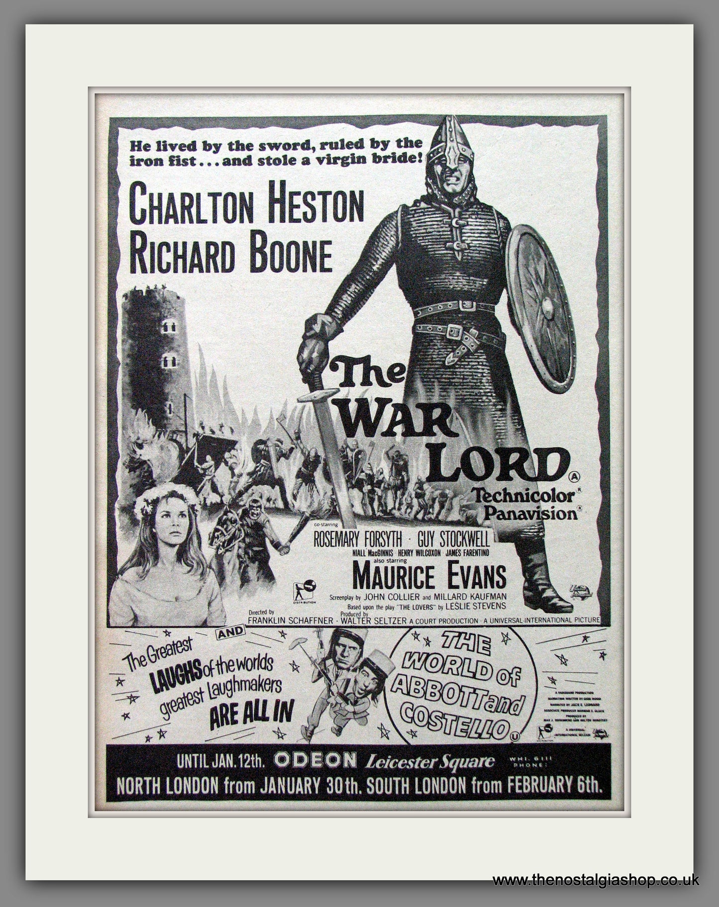 The War Lord. Charlton Heston. Original Advert 1966 (ref AD53646)