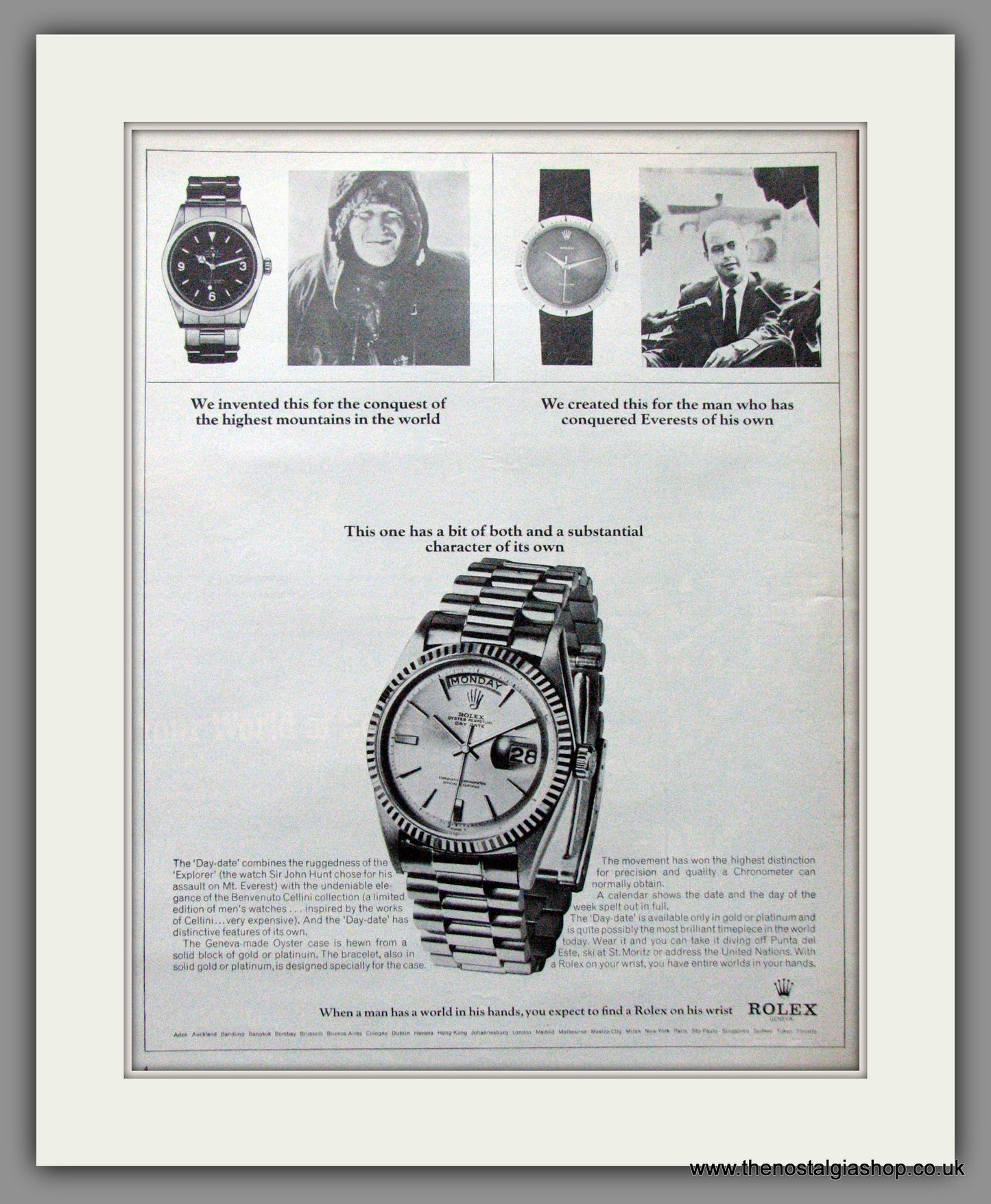 Rolex Oyster Perpetual Day Date. Original Advert 1966 (ref AD11477)