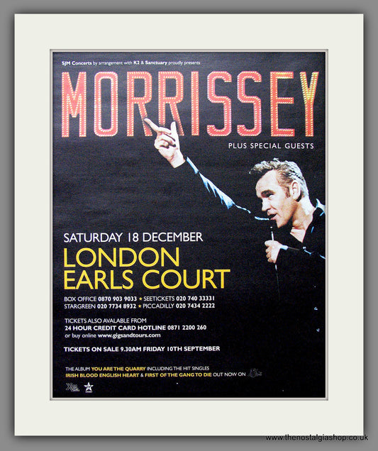 Morrissey. Earls Court.  Original Advert 2004 (ref AD11449)
