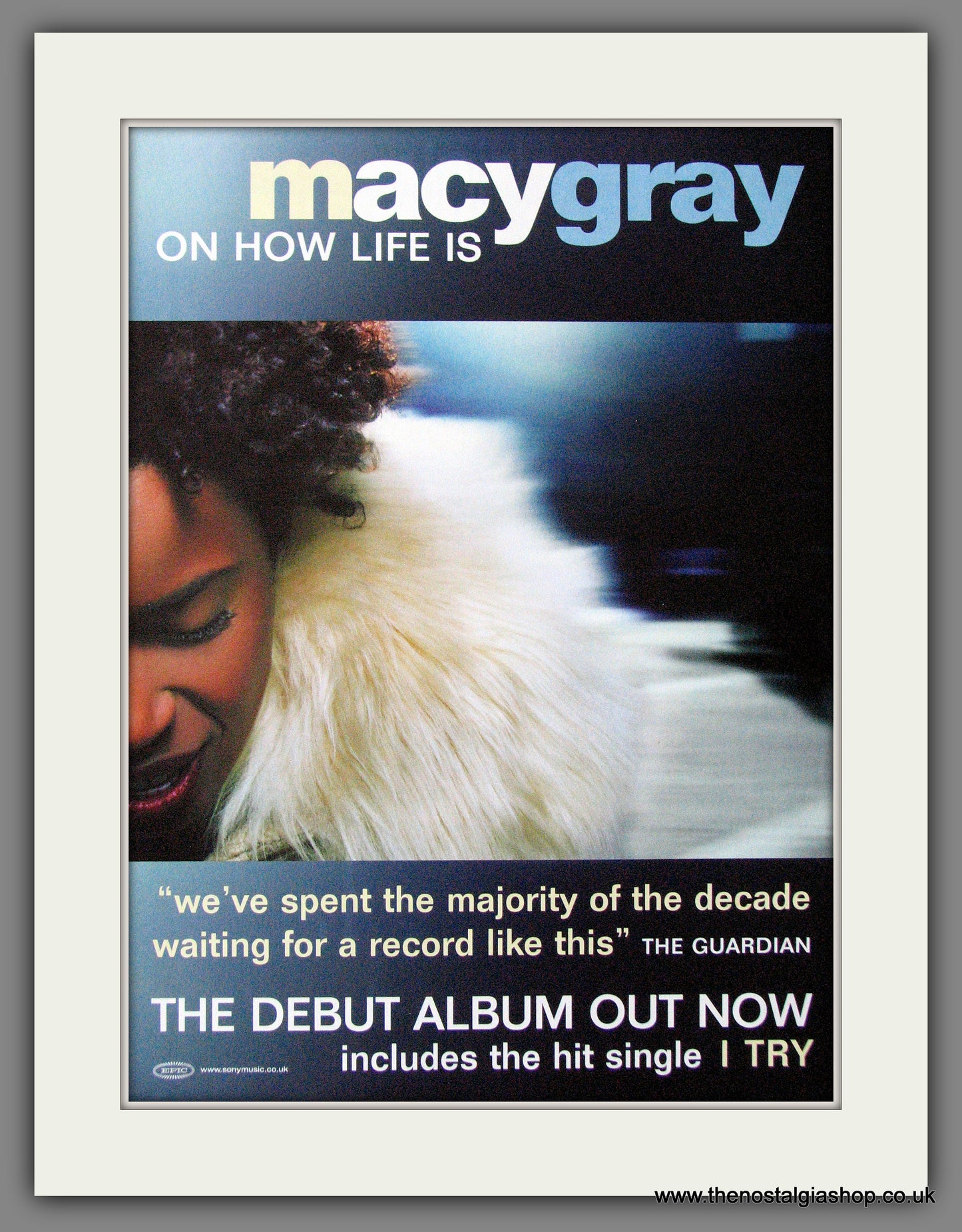 Macy Gray. On How Life Is. Debut Album. 2000 Original Advert (ref AD54058)