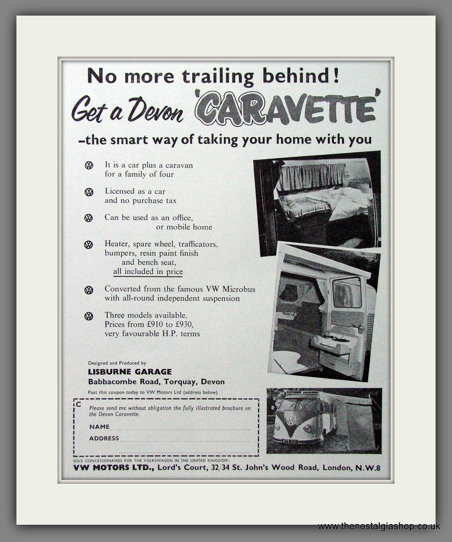 Volkswagen Caravette. 1959 Original Advert (ref AD53889)