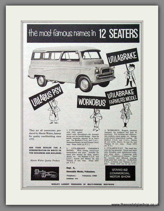 Bedford Utilabus/Utilabrake. 1962 Original Advert (ref AD54004)