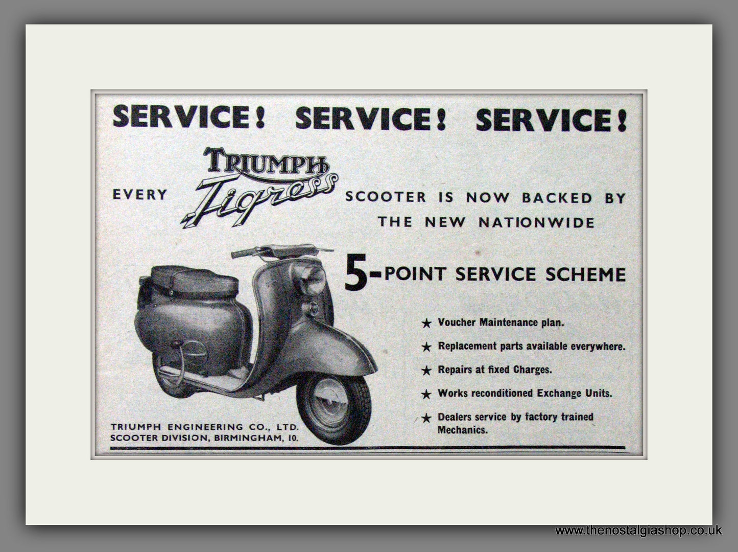 Triumph Tigress Scooter. Original Advert 1960 (ref AD54193)