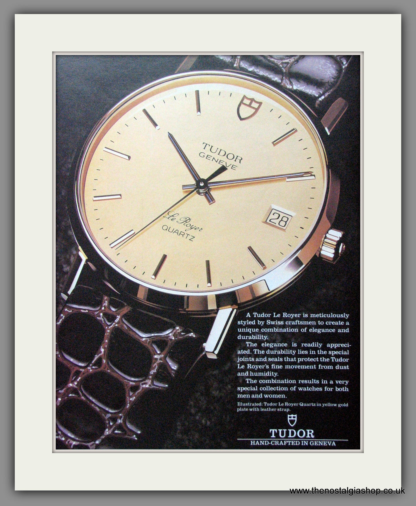 Tudor Watches. Tudor Le Royer. Original Advert 1986 (ref AD54365)