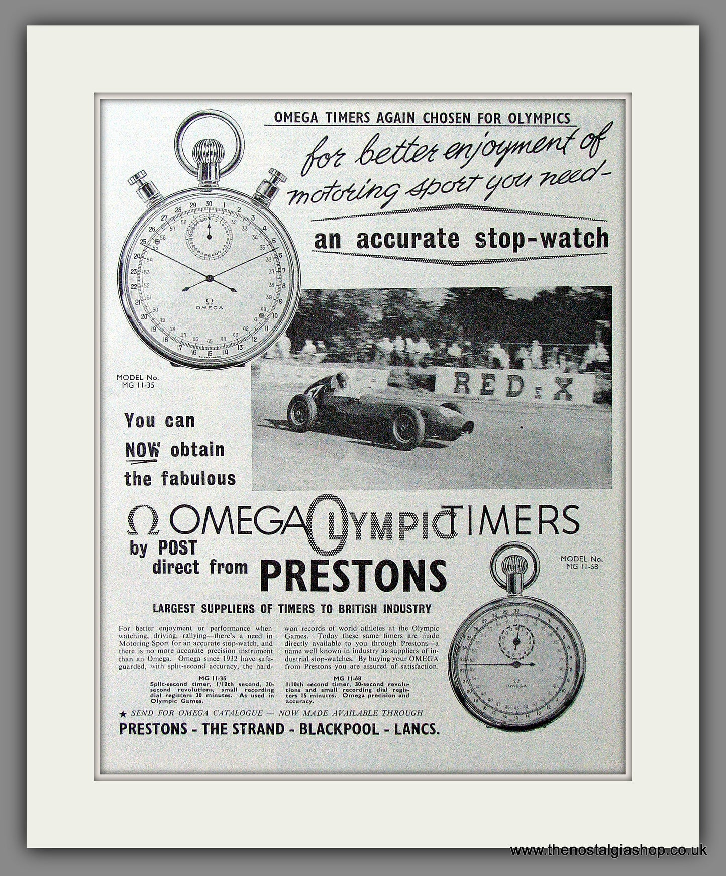 Omega Olympic Timers, Stop Watches. Original Advert 1960 (ref AD54484)
