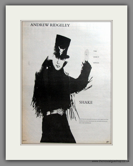 Andrew Ridgeley. Shake. Original Advert 1990 (ref AD11487)