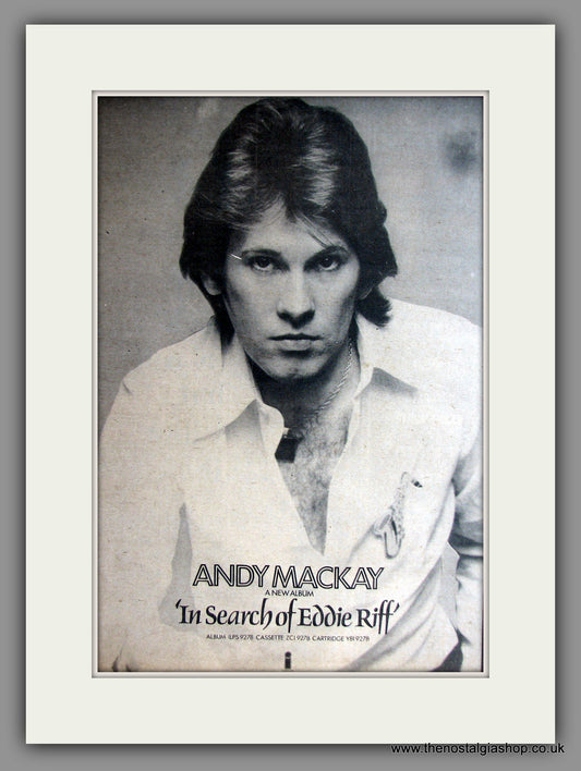 Andy Mackay. In Search Of Eddie Riff. Original Advert 1974 (ref AD11496)