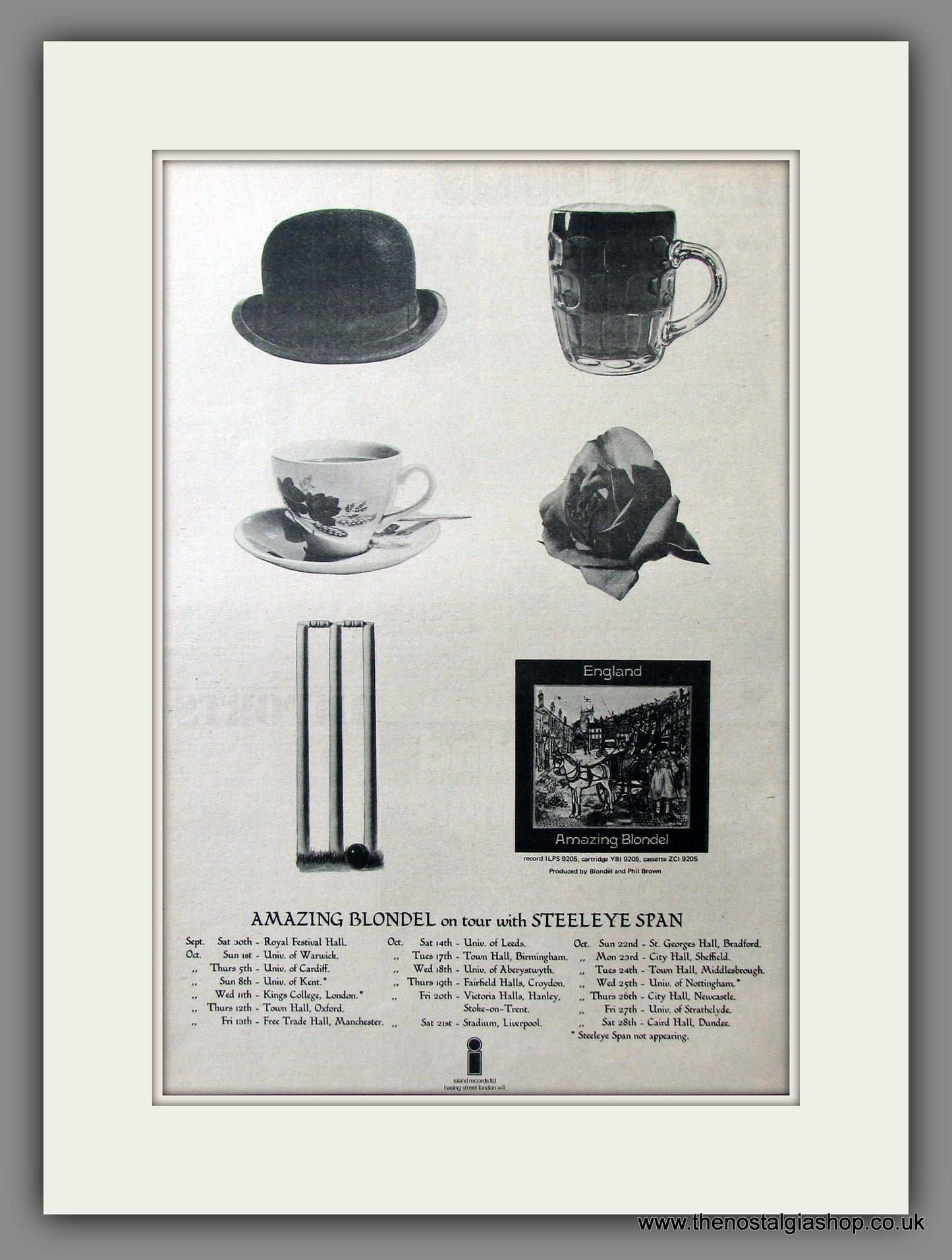 Amazing Blondel, UK Tour with Steeleye Span. Original Advert 1972 (ref AD11501)