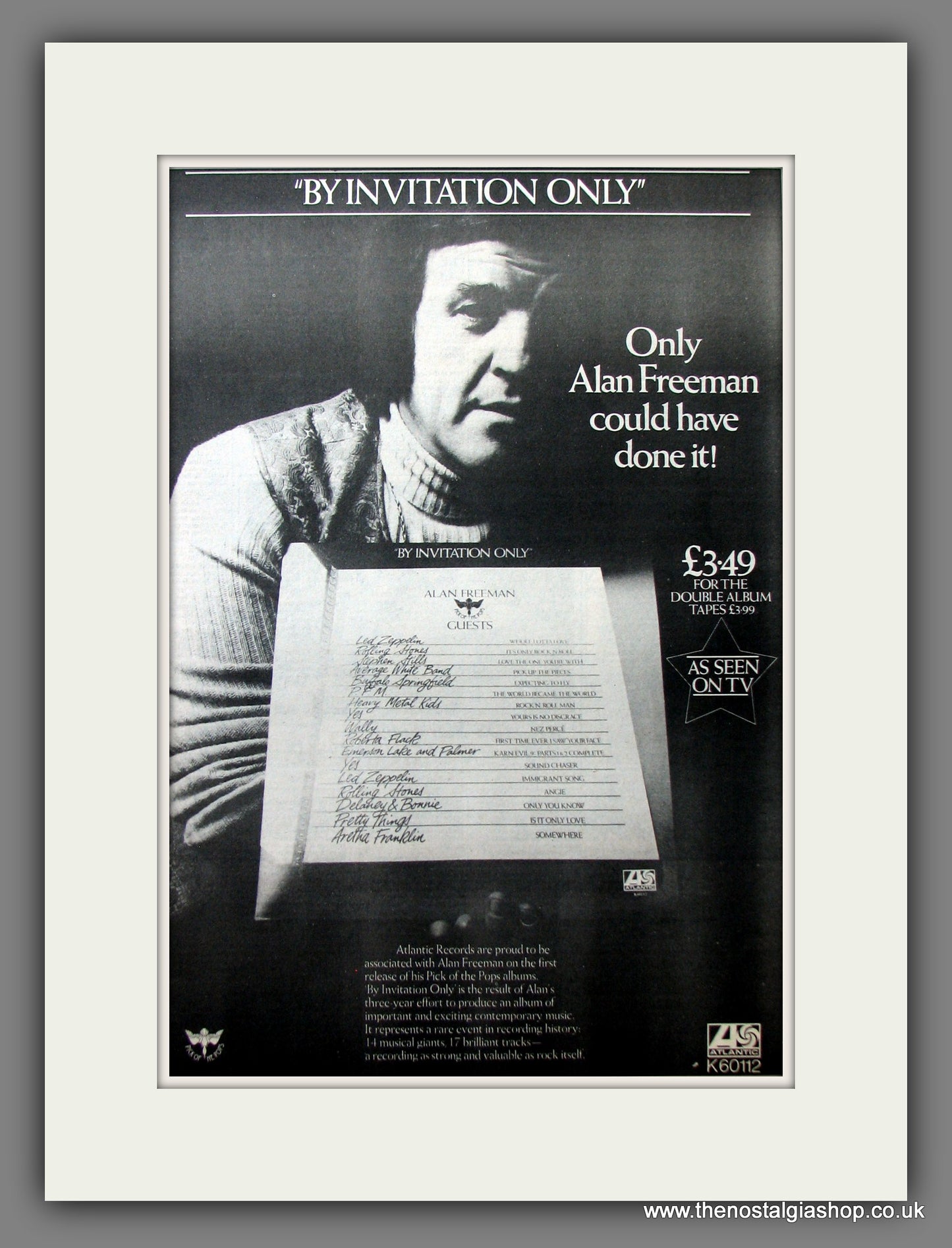 Alan Freeman. Guests. Original Advert 1976 (ref AD11513)