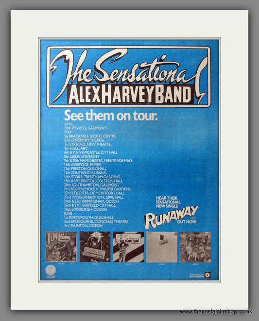Alex Harvey Band (The Sensational). UK Tour '76. Original Advert 1976 (ref AD11579)