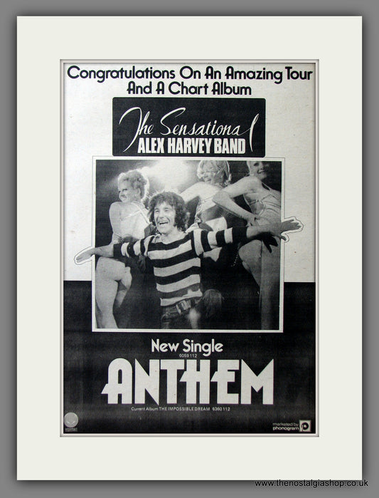 Alex Harvey Band (The Sensational). Anthem. Original Advert 1974 (ref AD11582)