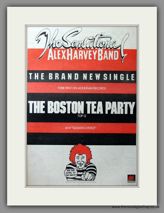Alex Harvey Band (The Sensational). Boston Tea Party. Original Advert 1976 (ref AD11586)