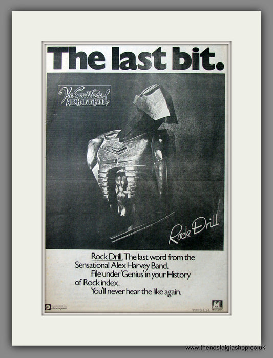 Alex Harvey Band (The Sensational). Rock Drill. Original Advert 1978 (ref AD11590)