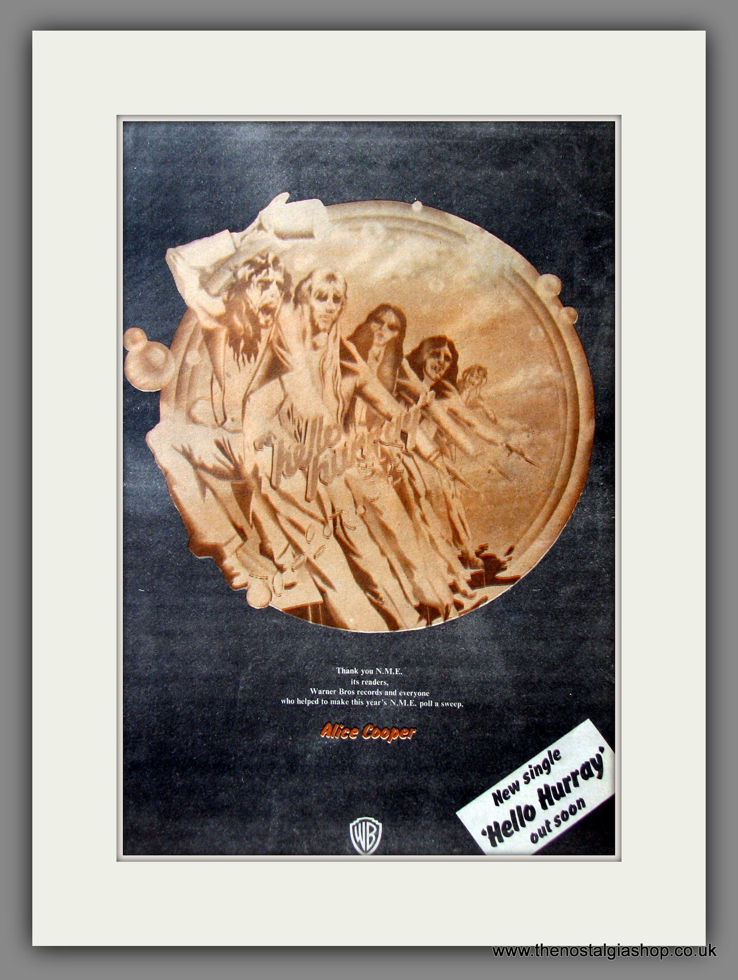 Alice Cooper. Hello Hurray. Original Advert 1973 (ref AD11595)