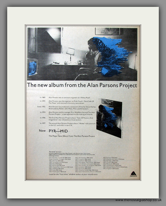 Alan Parsons, Pyramid Tour Dates. Original Advert 1978 (ref AD11614)