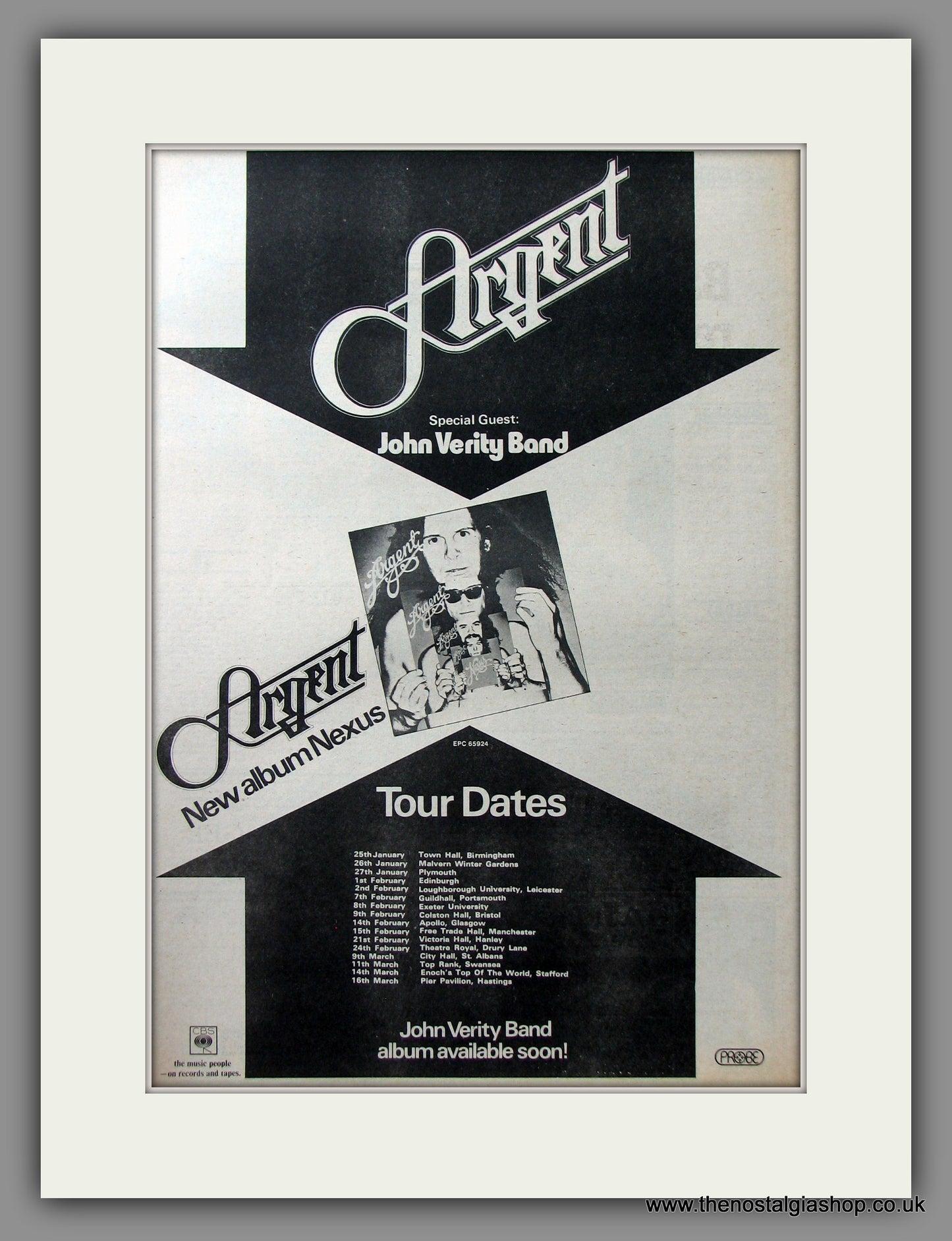 Argent. Nexus. Original Advert 1974 (ref AD11617)