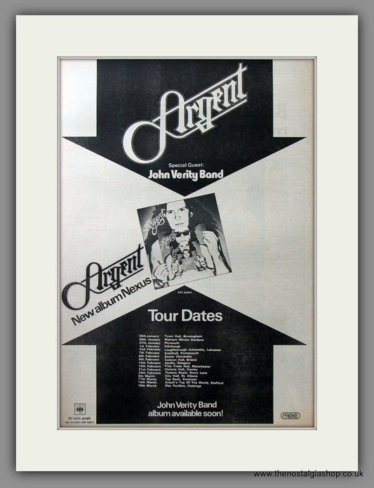 Argent.  Nexus. Original Advert 1974 (ref AD11617)