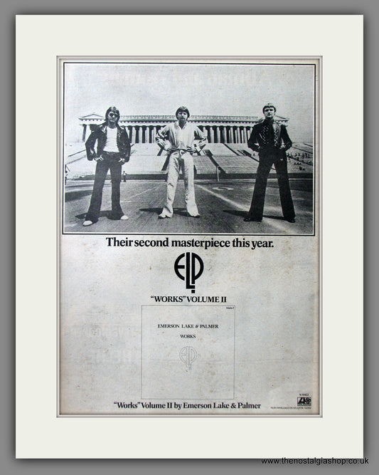 Emerson Lake & Palmer, Works Volume II. Original Advert 1977 (ref AD11636)
