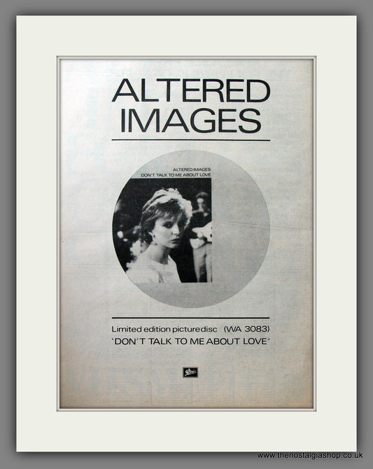 Altered Images, Don't Talk To Me About Love. Original Advert 1983 (ref AD11649)