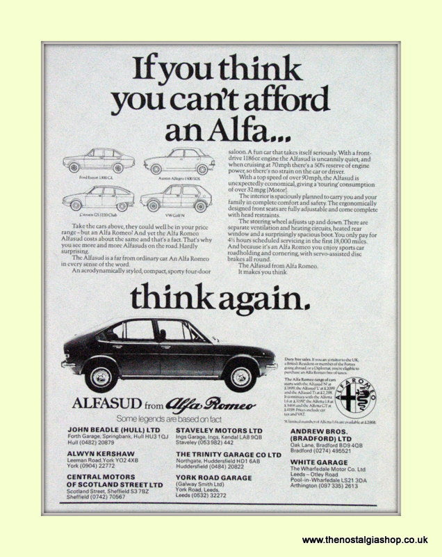 Alfa Romeo Alfasud. Original Advert 1976 (ref AD50072)