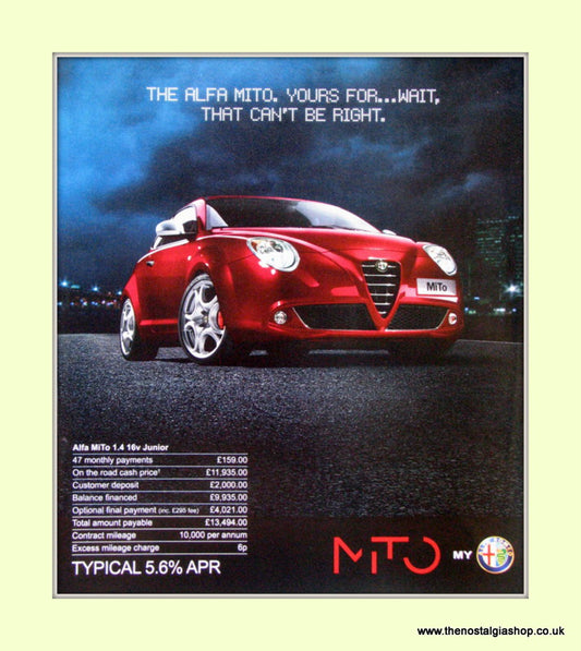 Alfa Romeo Mito Veloce. Original Advert 2010 (ref AD50085)