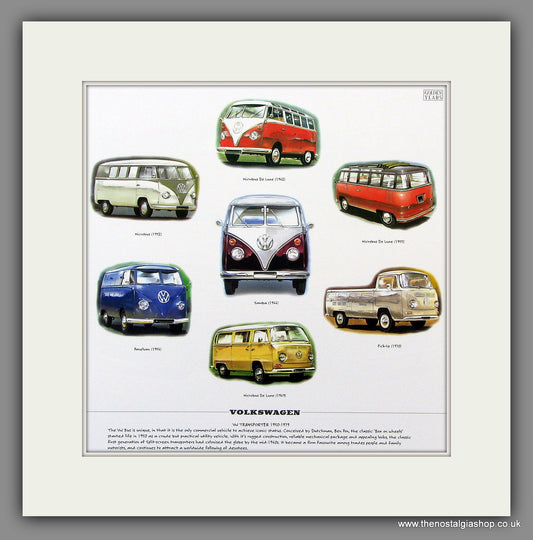 VW Transporter 1950-1979 Mounted print